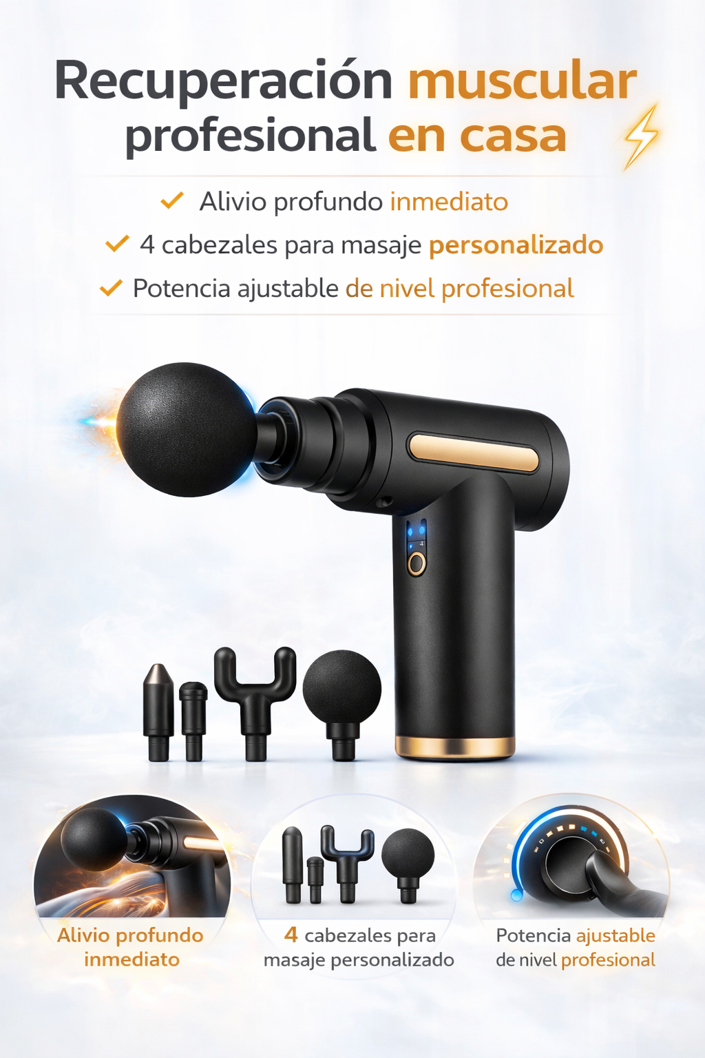 Pistola de Masaje Muscular – Alivio Rápido del Dolor y Relajación Total