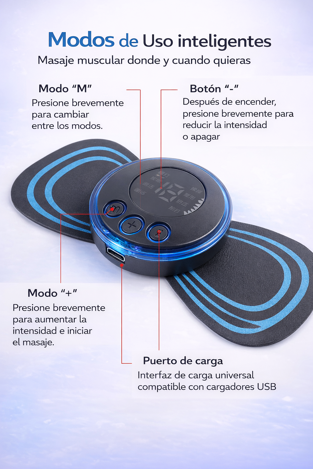 Masajeador Muscular EMS Portátil – Relajación y Recuperación en Cualquier Lugar