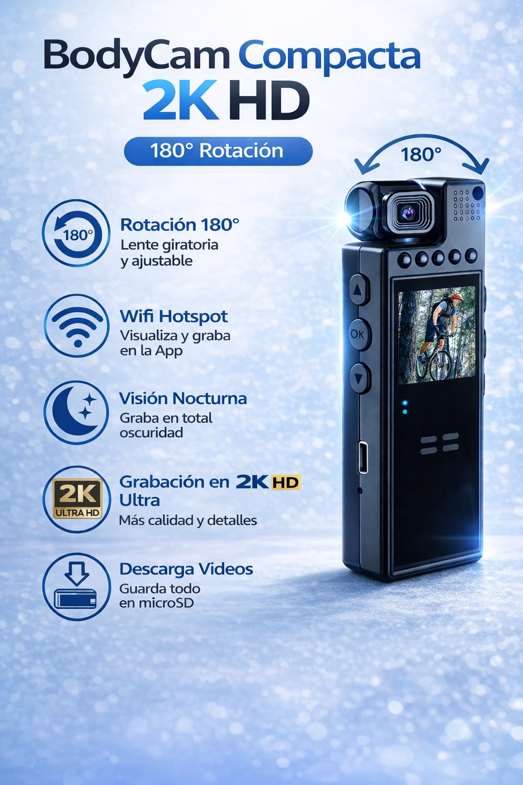 Mini Cámara Corporal – Graba Todo con Discreción y Seguridad en Cualquier Momento