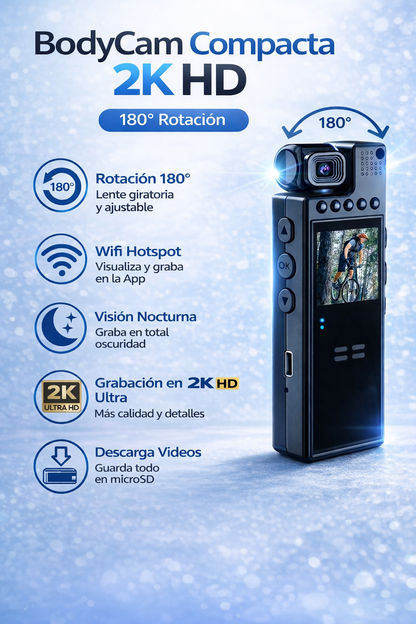 Mini Cámara Corporal – Graba Todo con Discreción y Seguridad en Cualquier Momento